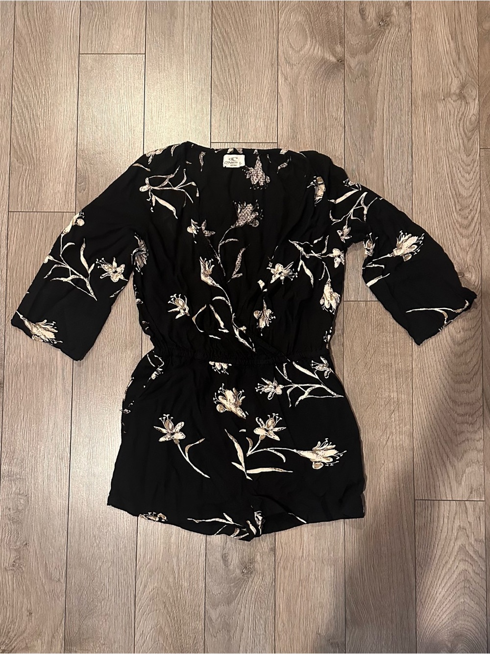 O’Neill Floral Black V-Neck Romper